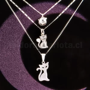 Collares de gatitos de plata - accesorios para catlovers