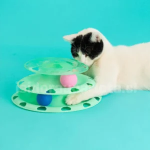 Juguete de niveles con pelotas para gatos