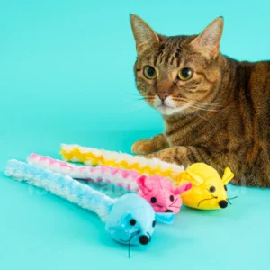 Peluche ratón cola peluda para gatos
