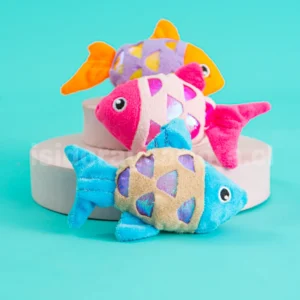 Peluche pescadito brillante para gatos